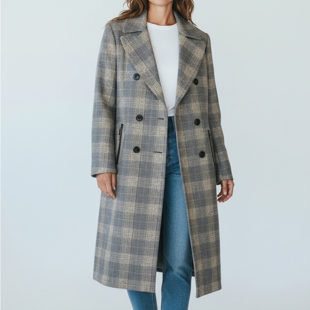 Sixth sense Plaid Blazer in Gray and Cream
